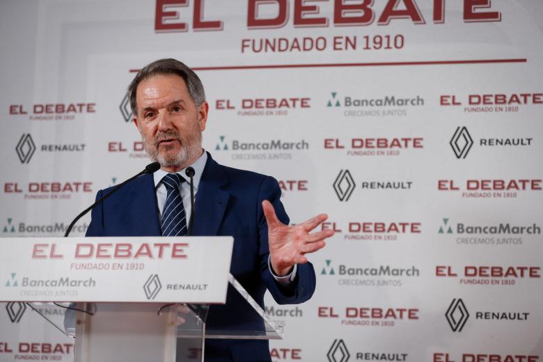 Bieito Rubido, director de El Debate, durante su discurso en la presentación de El Debate en Cataluña