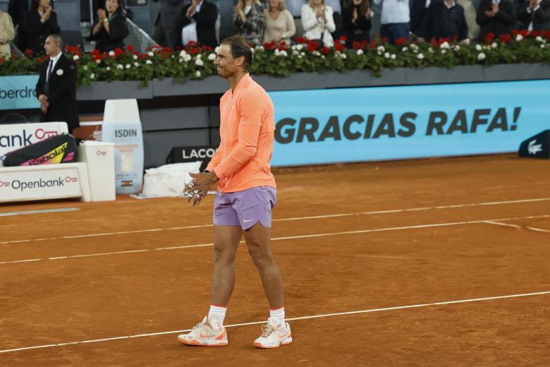 Rafa Nadal durante el homenaje del Mutua Madrid Open