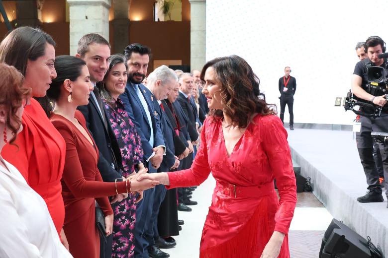 Isabel Diaz Ayuso during the award ceremony of the Community of Madrid Medal (gold and silver) and decorations of the Order of Dos de Mayo, on Thursday 2 may 2024