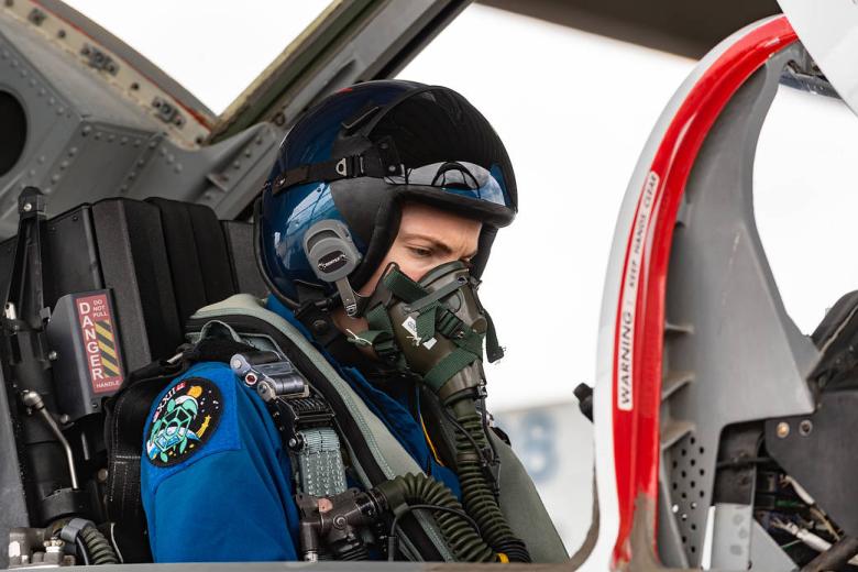 NASA astronaut Kayla Barron participates in T-38 preflight training at Ellington Field in Houston, Texas.