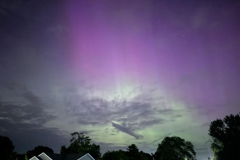 El cielo de Ohio iluminado por una aurora boreal