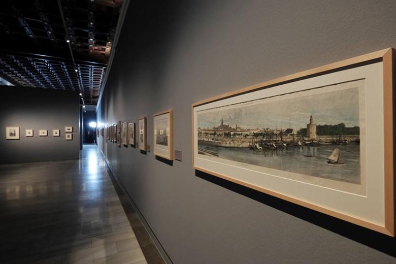 Sala de temporales del Museo de Bellas Artes de Sevilla, en la que se expone una selección de las últimas obras donadas por la familia de Luque Cabrera