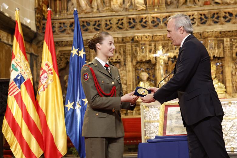 Princess of Asturias Leonor de Borbon during is awarded by medal of Aragon in Zaragoza on Tuesday, 21 May 2024.