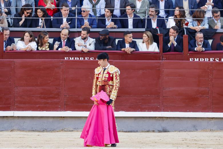 Presenter Nuria Roca, Nuria González and Juan del Val during San Isidro Fair 2024 in Madrid on Thursday, 23 May 2024.