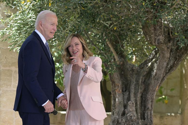 A pesar de sus diferencias políticas, Giorgia Meloni y Joe Biden mostraron una buena sintonía