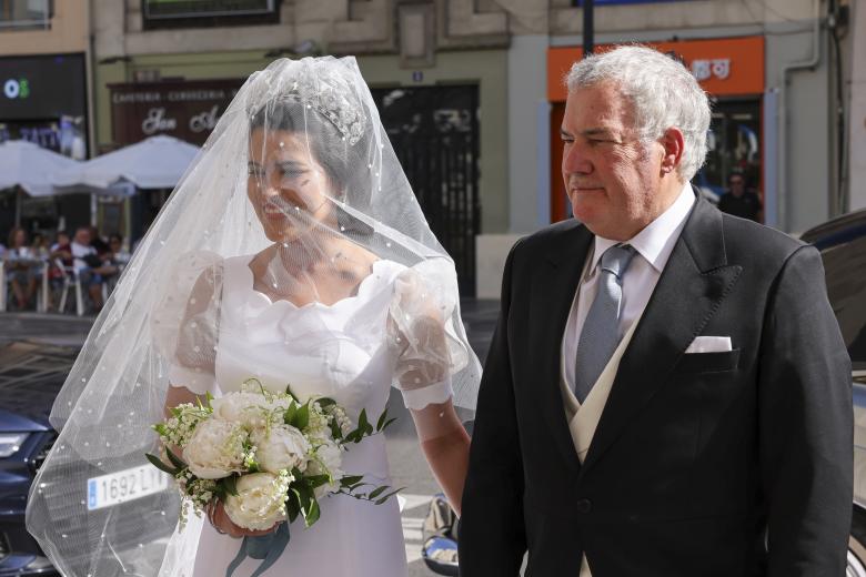 Politician Jose Luis Martinez Almeida and Teresa Urquijo during the wedding of Natalia Santos Yanes and Esteban Rivas Traba in Valencia on Saturday, 29 June 2024.