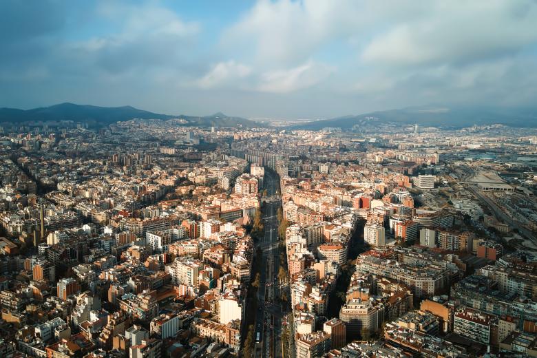 Vista aérea de la ciudad de Barcelona