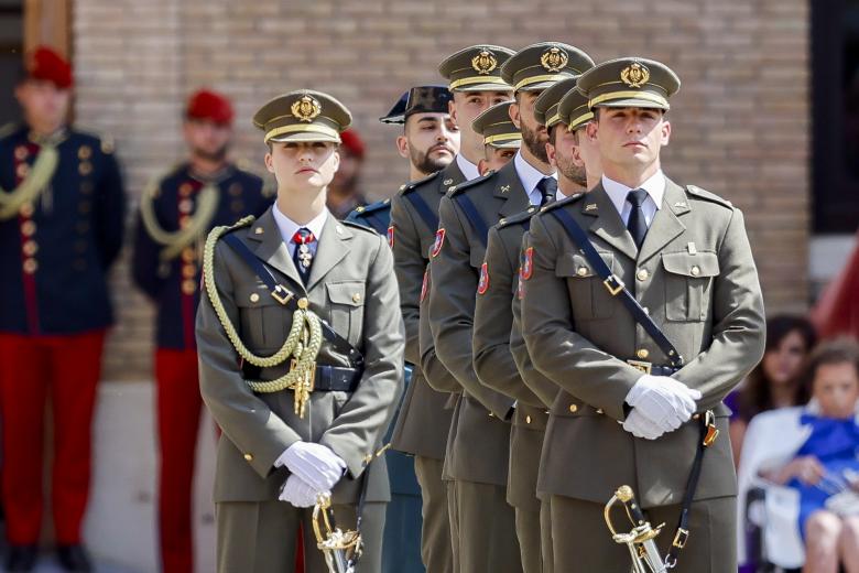 Princess Leonor de Borbon during entrega de los despachos de empleo en la academia general militar  in Zaragoza on Wednesday, 03 July 2024.