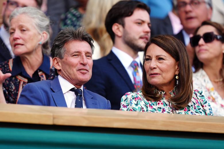 Carole Middleton with Sir Sebastian Coe during 2024 Wimbledon Championships , London. Picture date: Thursday July 4, 2024. *** Local Caption *** .