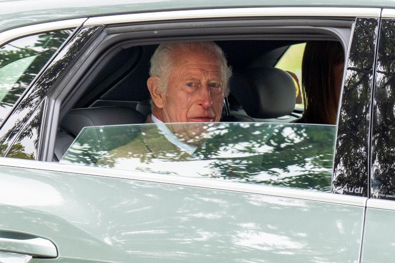 Mandatory Credit: Photo by Jane Barlow/WPA Pool/Shutterstock (14612947e)
King Charles III departs after his visit to the Forsinard Flows Visitor Centre in Forsinard, Highland, which was recently given World Heritage Site status, to meet with Flow Country Partnership staff, local residents, families and young people.
King Charles III visit to the Forsinard, Highland, Scotland, UK - 31 Jul 2024 *** Local Caption *** .