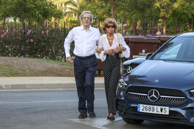 Sandra Garcia San Juan during the burial of Carlos Goyanes in Marbella. August 8 2024