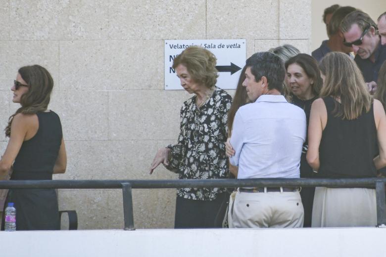 Queen Sofía from Greece during the mortuary of Gomez Acebo in Mallorca. August 12 2024
