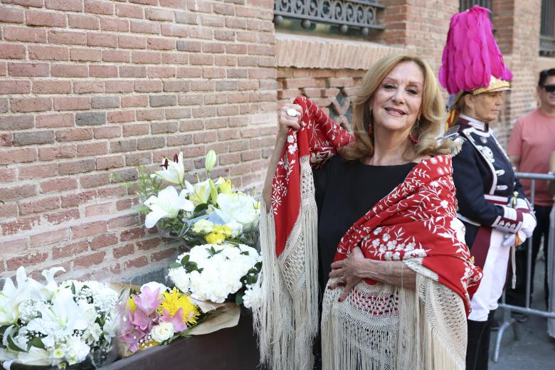 Olga Ramos during the flower offering to the Virgen de la Paloma in MAdrid on 15 August 2024