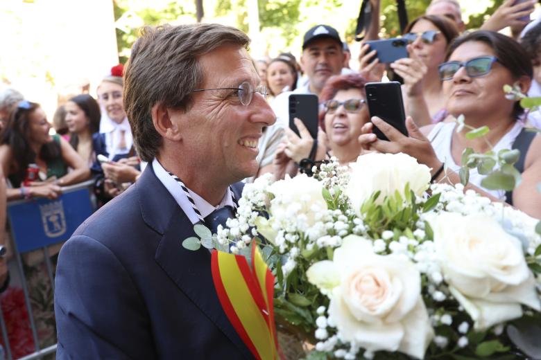 Olga Ramos during the flower offering to the Virgen de la Paloma in MAdrid on 15 August 2024