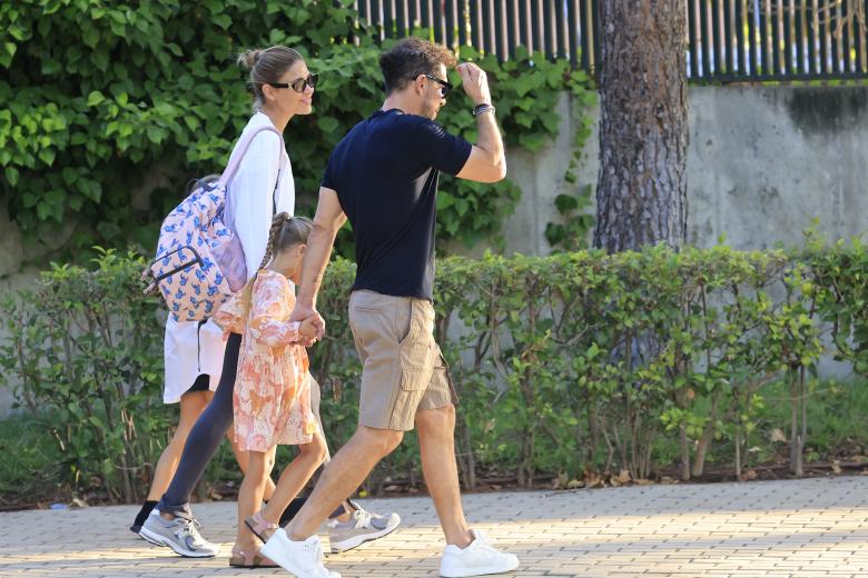 Diego Simeone and Cala Pereyra and daughter in Madrid, 2 September  2024