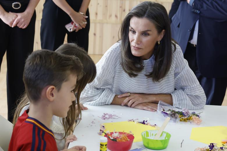 Spanish Queen Letizia during the course opening in Professional School 2024/2025 in Azuqueca de Henares (Guadalajara) on Wednesday, 11 September 2024.