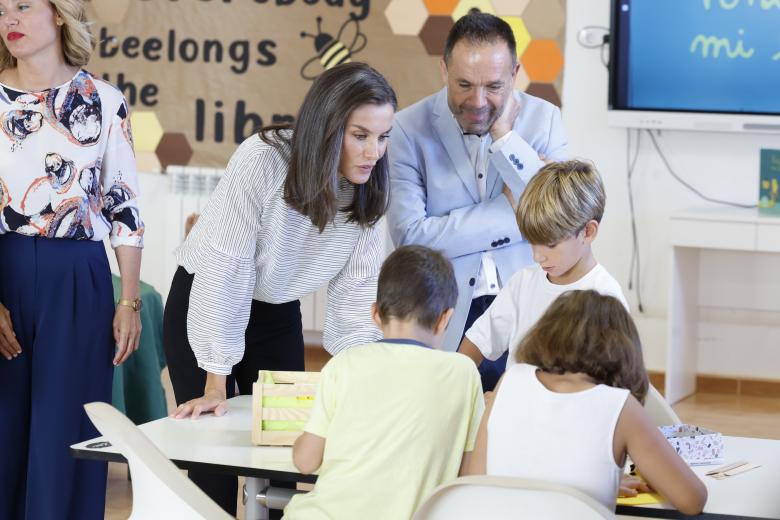 Spanish Queen Letizia during the course opening in Professional School 2024/2025 in Azuqueca de Henares (Guadalajara) on Wednesday, 11 September 2024.