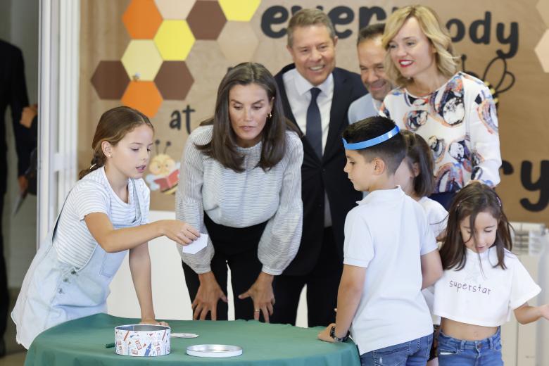 Spanish Queen Letizia during the course opening in Professional School 2024/2025 in Azuqueca de Henares (Guadalajara) on Wednesday, 11 September 2024.