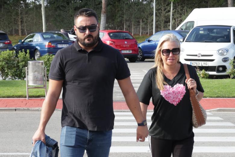 Belen Esteban and Miguel Marcos  during burial Jimmy Gimenez Arnau in Madrid 18 September 2024