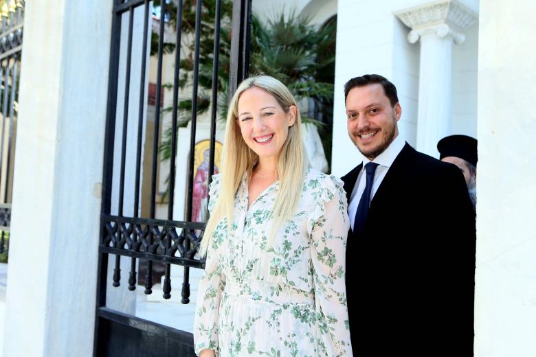 Princess Theodora of Greece with Matthew Kumar  in his office in Athens