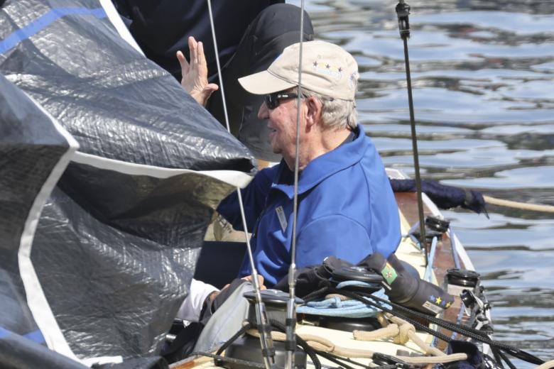 Spanish King Juan Carlos I during the second day of the regatta in Sanxenxo, Galicia. September 28 2024