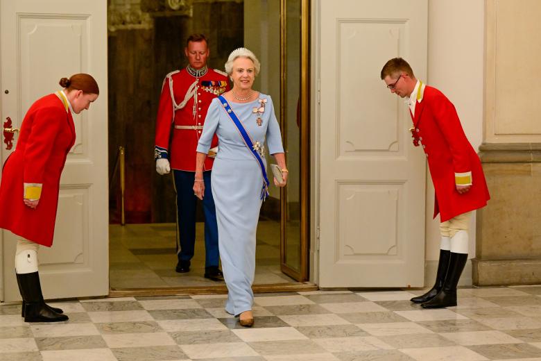 Point de Vue Out
Mandatory Credit: Photo by Shutterstock (14768424t)
King Frederik, Queen Mary, President Halla Tomasdottir, Bjorn Skulason during the State Banquet at Christiansborg Palace in Copenhagen, on the first day of the two day state visit by the Icelandic President to Denmark.
State Visit from Iceland to Denmark, Copenhagen, Denmark - 8 Oct 2024 *** Local Caption *** .