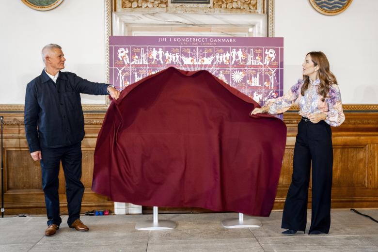 Queen Mary at the unveiling of the Christmas Seal 2024 at Copenhagen City Hall on Thursday, October 10, 2024