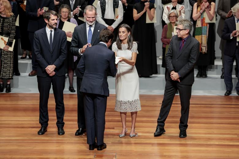 Spanish King Felipe VI, Queen Letizia and Bullfighter Julian Lopez " el Juli " attending National Culture awards 2022/20023 in Madrid on Thursday, 10 October 2024.