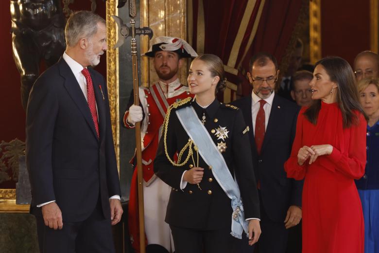 Los Reyes de España, Felipe VI y Letizia, y la Princesa de Asturias, Leonor de Borbón, presiden la recepción con motivo del Día de la Hispanidad