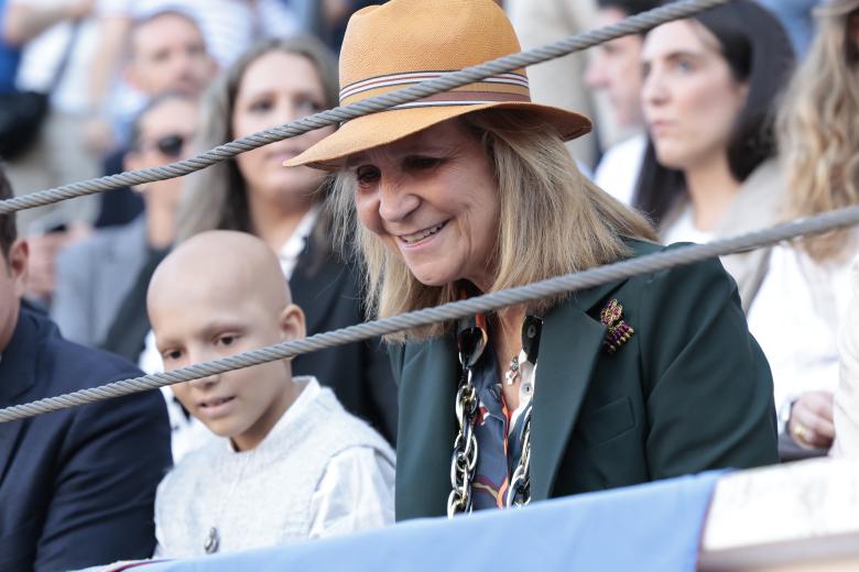 La Infanta Elena During the Charity Bullfight for the benefit of the "La Sonrisa de Maria" Foundation, Talavante, Gonzalo Caballero and Pablo Aguado bullfight in Torejon De Ardoz, October 13, 2024