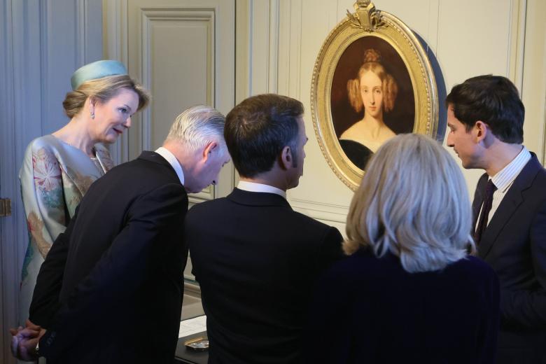 Mandatory Credit: Photo by Shutterstock (14788664a)
President of France Emmanuel Macron, King Philippe - Filip of Belgium, First Lady of France Brigitte Macron and Queen Mathilde of Belgium visit the exhibition 'Louise Marie d'Orleans, First Queen of the Belgians, a romantic destiny' at the Chateau de Chantilly, in Chantilly, on the last day of the official state visit of the Belgian royal couple to France, Wednesday 16 October 2024. The Belgian Royal Couple is on a three-day visit to France.
France Royals State Visit Wednesday, Chantilly, France - 16 Oct 2024 *** Local Caption *** .