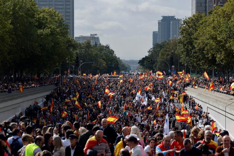 Así lucía el Paseo de la Castellana (Madrid) minutos antes de la concentración.