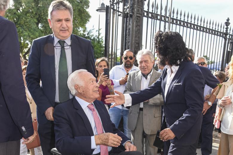 Curro Romero during the bullfighting festival in homage to Curro Romero at the Real Maestranza de Caballería de Sevilla in Seville. October 20 2024