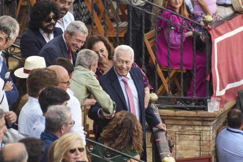 during the bullfighting festival in homage to Curro Romero at the Real Maestranza de Caballería de Sevilla in Seville. October 20 2024