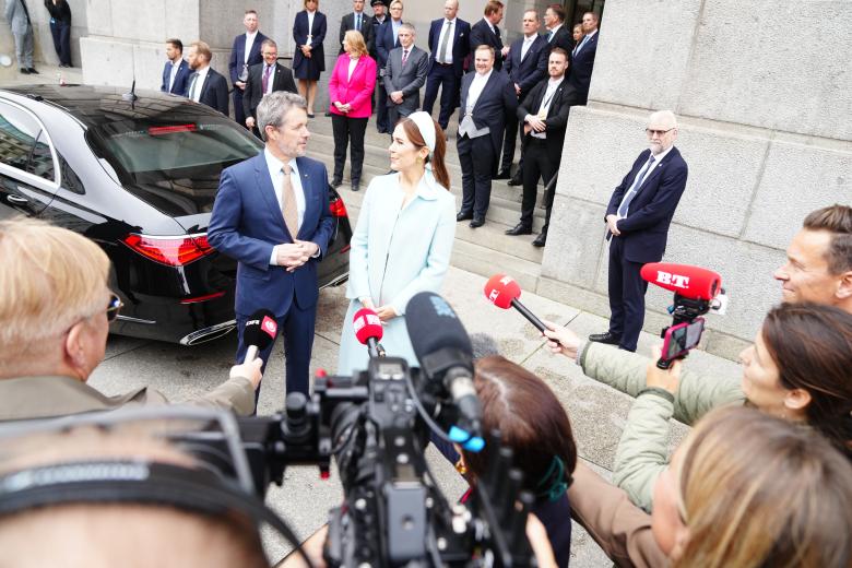 Denmarks King Frederik and Queen Mary  visit the Bundestag in the Reichstag building in Berlin, Germany, Monday the 21st of October 2024.