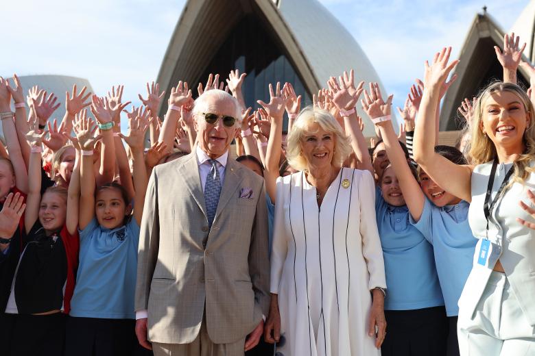 King Charles III during a visit to the National Centre of Indigenous Excellence in Sydney to meet Aboriginal and Torres Strait Islander community representatives, on day three of the royal visit to Australia and Samoa. Picture date: Tuesday October 22, 2024. *** Local Caption *** .