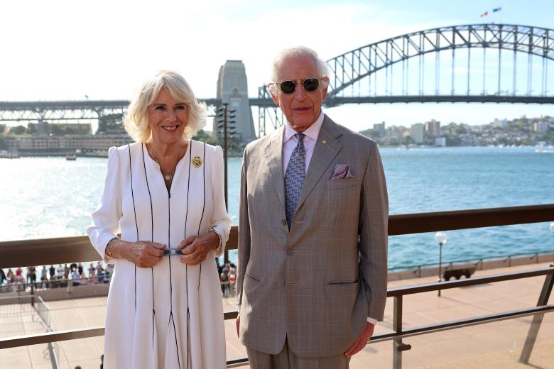 King Charles III and Queen Camilla attending SydneyOpera House, as they arrive to mark its 50th anniversary, on day three of the royal visit to Australia and Samoa.