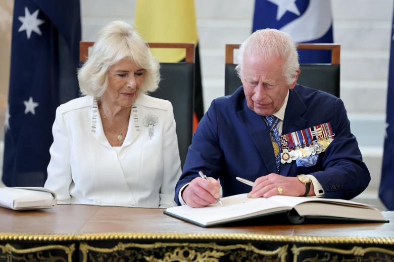 King Charles III and Queen Camilla attend Australian Parliament House for Ceremonial Welcome and Parliamentary Reception, Canberra, Australia - 21 Oct 2024