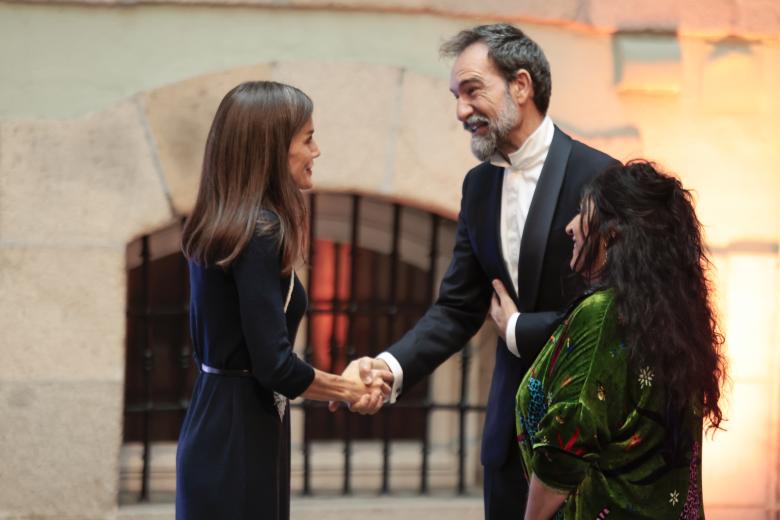 Spanish Queen Letizia during inauguration “Goya x Lita Cabellut: Los Disparates. Misera humanidad, la culpa es tuya” exhibition in Madrid on Tuesday, 29 October 2024.