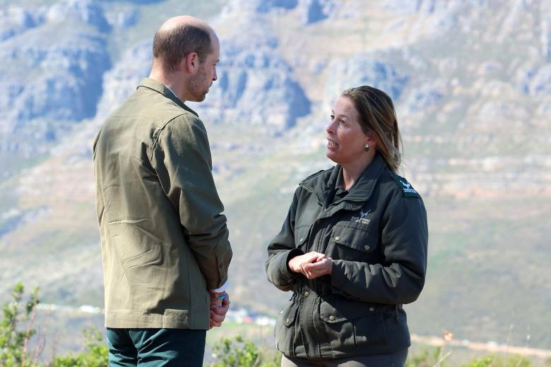 The Prince of Wales with Robert Irwin, Earthshot Prize Global Ambassador, during a visit to Signal Hill near Cape Town, to meet rangers and conservationists and discuss the importance of biodiversity, on day two of his visit to South Africa for the fourth annual Earthshot Prize Awards ceremony on November 6. Signal Hill is part of the wider Table Mountain National Park. Picture date: Tuesday November 5, 2024. *** Local Caption *** .