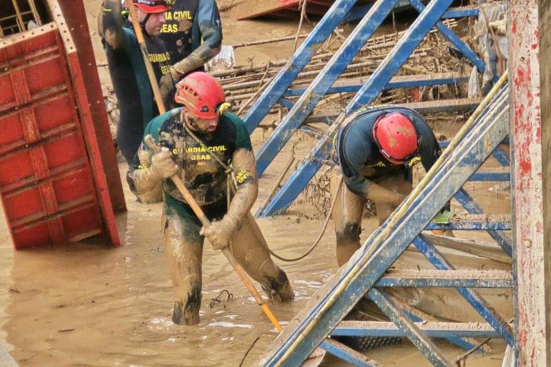 Trabajos en la zona afectada por la DANA