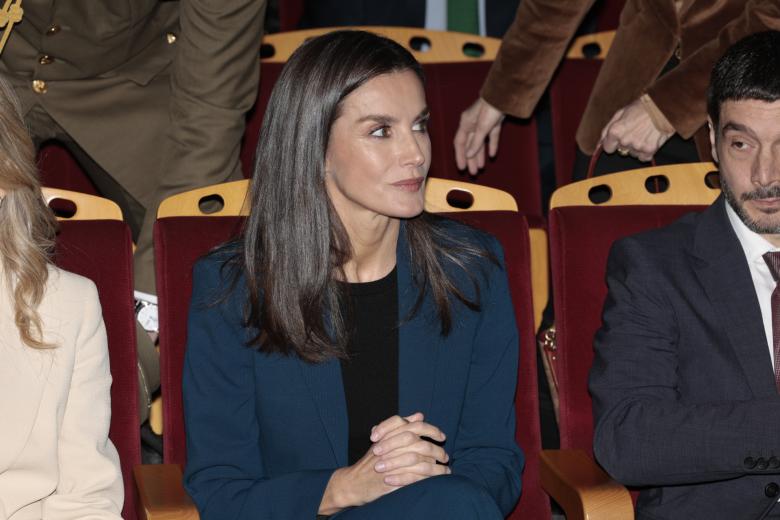 Spanish Queen Letizia with Ana Redondo Garcia and Yolanda Díaz attending Toma de conciencia sobre la accesibilidad universal en el tejido empresarial in Madrid on Tuesday, 3 December 2024.