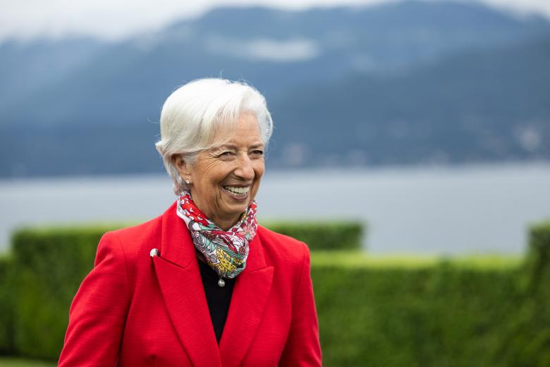 La presidenta del Banco Central Europeo, Christine Lagarde, asiste a la reunión del G7