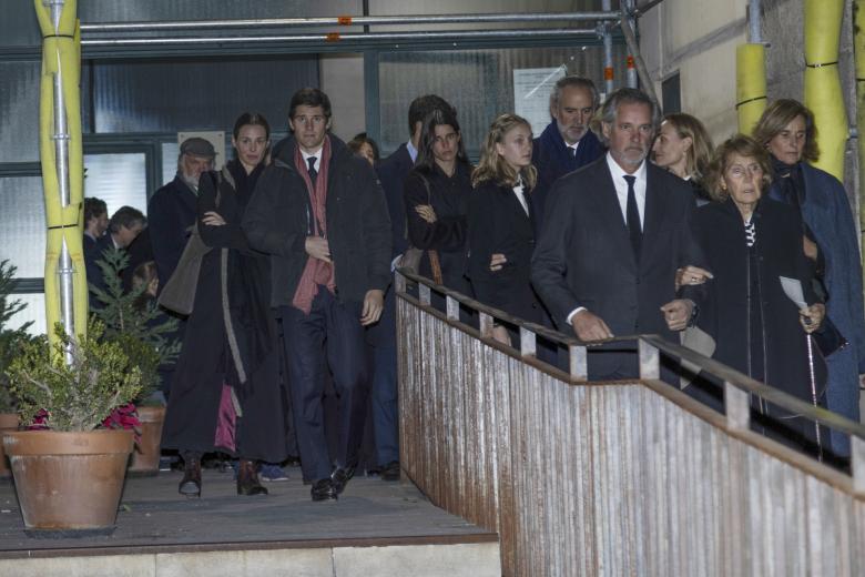 Jose Entrecanales and Claudia Osborne during funeral of Alvaro Entrecanales in Madrid on Tuesday, 14 January 2025.