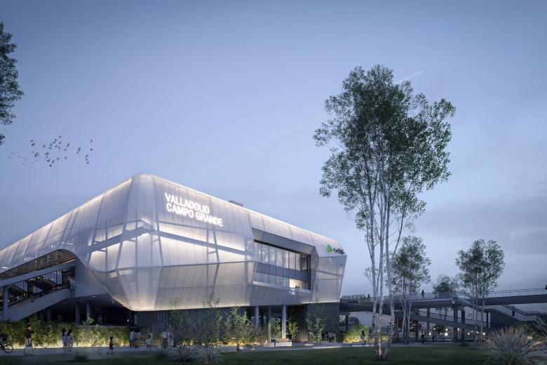 Recreación virtual de la nueva estación de Campo Grande en Valladolid