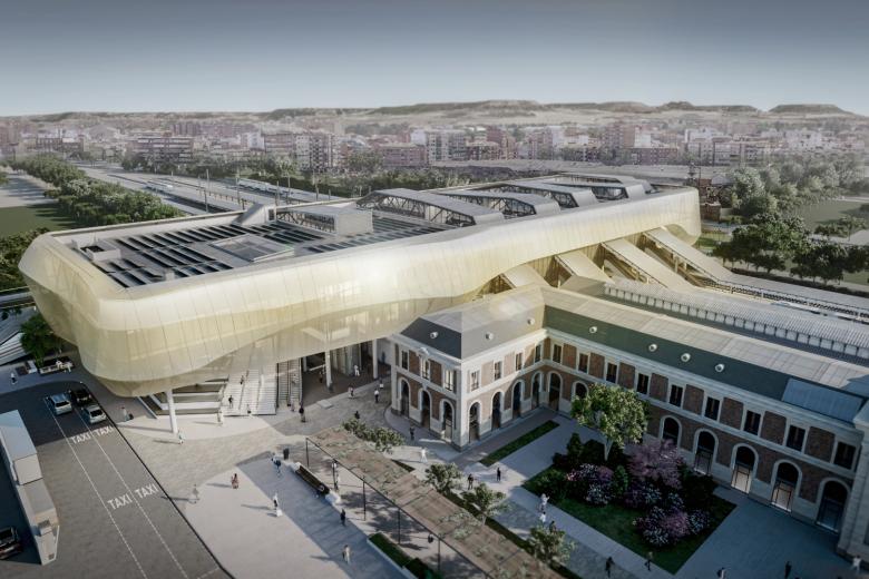 Recreación de la nueva estación de tren Campo Grande en Valladolid