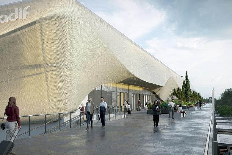 Recreación nueva estación de tren Campo Grande en Valladolid