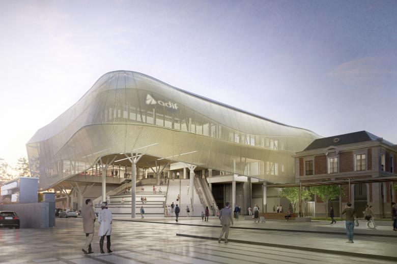 Recreación nueva estación de tren Campo Grande en Valladolid