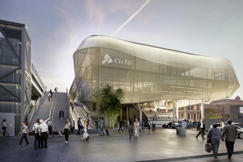 Recreación nueva estación de tren Campo Grande en Valladolid