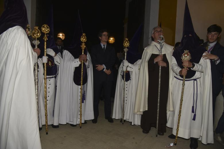 during the Madruga procession in Seville, April 17, 2025
